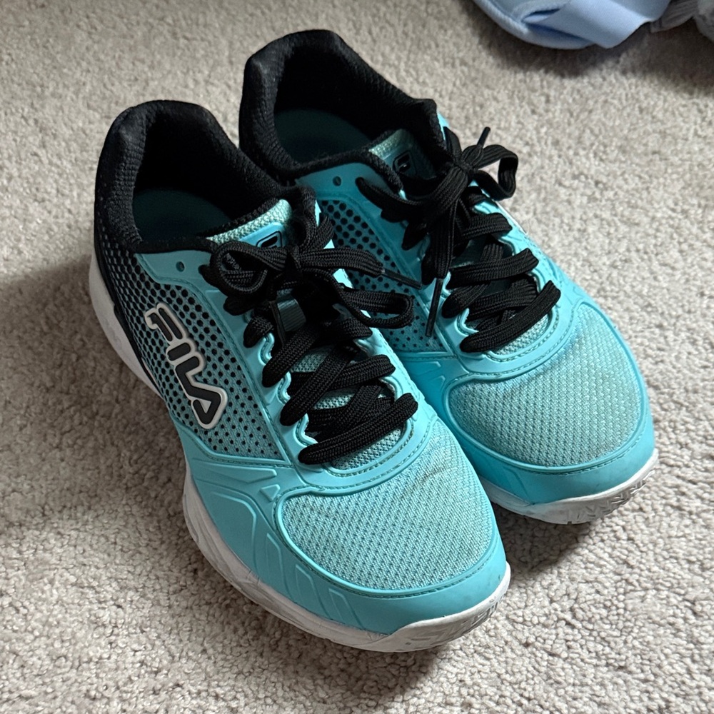 Fila Women's Aqua and Black Athletic Shoes